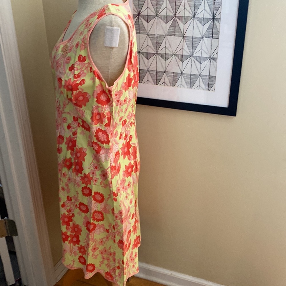 Vintage Two of Us floral cotton sundress scalloped beaded lightweight size XL - Picture 5 of 12